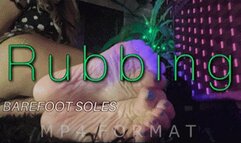 Rubbing Nude Barefoot Soles on Fluffy Rug (HD) MP4