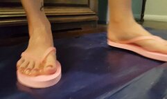 Karina Stuck in Super Sticky Flip Flops in Ultra Sticky Glue Trap