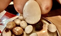Hottielouve Masturbation Rock Eggs & Big Dildo Fucking Part 1