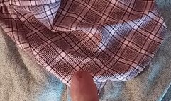 Hung Uncut British Lads Cum on EX GFS SKIRT!