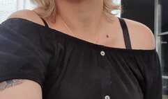 Smoking in black leather lingery