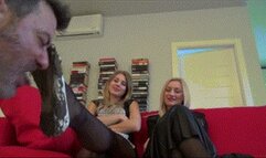 GODDESSES KALYPSO & GABRIELLA - Lick our muddy shoes clean! - EXTREME CLIP! - REMASTERED