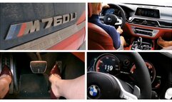 Extremely fast acceleration and brutal hard braking in V12 BMW M760Li 650 hp