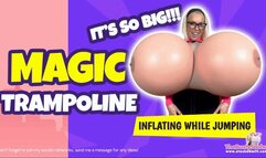 Magic Trampoline Inflation! Breast Expansion while jumping