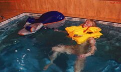 Alla is a hot pilot of an inflatable plane who got into a real disaster because of long sharp nails that pierced the skin of an inflatable liner!!!