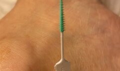 Three minute ankle pulse video highlighted by a toothpick bouncing in rhythm with my heart