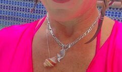 Carissa in the hot pink top, bikini bottoms, and scuba gear--let's play!