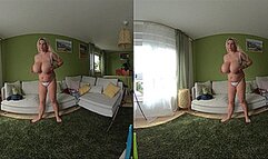 VR180 3D - Titplay on the Sofa with Kitty and Maja (Clip No 2485 - wmv version)