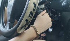 Katherine the pedal pumping Queen on ultra sexy black sandals