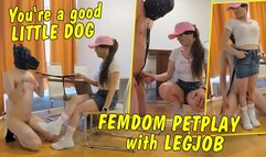 You're a good little doggy! Femdom Petplay! Slave cums only with legjob