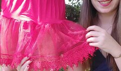 My eunuch in a stupid sissy skirt