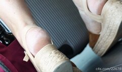 Candid sandals shoe fetish, back heels foot fetish watching