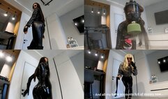 Jade wearing gas mask and paralyzes her boss POV, then steals money