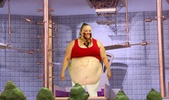 Veruca gets too FAT to Finish Chocolate Factory Tour - Weight Gain Expansion