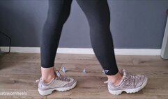 Kat Crushes Little Men Under Her Fila Disruptors and Sexy Leggings