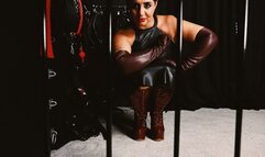 You are the leather gimp POV