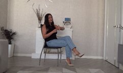 TOE TAPPING IN NEW BLUE JEANS