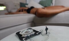 Tiny police officer explores an unaware giantess prisoner - Lalo Cortez and Vanessa