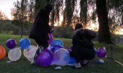 balloon pop on a string