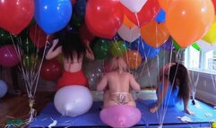 Balloon Olympics: 60 Helium Tuftex Balloons Mass Popping Contest! (Close-Up View!)- HD