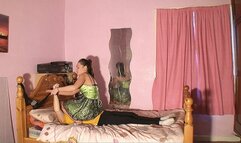 Sophie Ties Her Slave To The Bed & Tramples Him