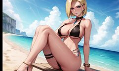 Android 18 on the beach