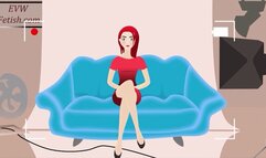 Purple Pantyhose Dancer Masturbates