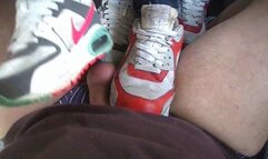 two girls cock trample with her cute Nike Airmax