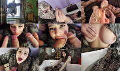 robber gets messy cumshots and total fur coat destruction