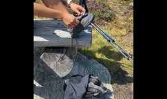 Ariel foot domination in the mountain