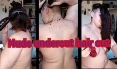 Nude undercut hair cut