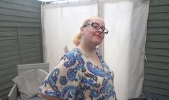 MILF strips trying on leotard