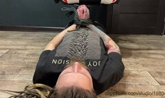 Slaves face as a footstool under dirty Vans, sweaty socks and bare feet