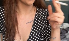 Smoking blue malrboro hands free