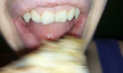 I lick a chicken leg bone (close-up version)