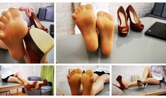 HORNY SEXY Emily makes you to sniff and lick her feet in Cecilia de Rafael pantyhose