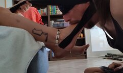 Rubber band foot gag challenge