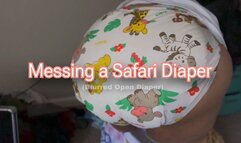 Messing in a safari diaper