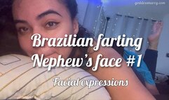 Brazilian step-aunt farting step-nephew’s face - facial expressions - Marcy Brazil
