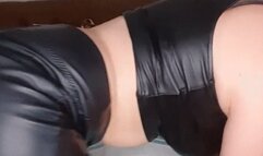 Smoking in leather lingery