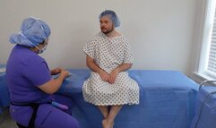 Doctor Jess wears surgical gear and fucks her patient with a strapon