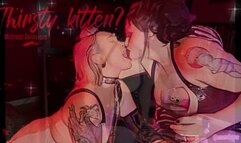 Super Hot Scene- Brunette Latex Domme spanks, spittoons and erotic sensual humiliation of lingerie dressed blonde sub girl