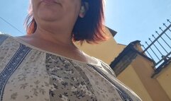 Farts on the street in hot Milan 720HD