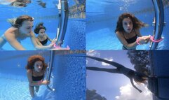Nathalia Gets Handcuffed to Pool Ladder