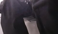 Toilet fetish voyeurism cam smoking milf moaning and bloated belly rubbing toilet sounds