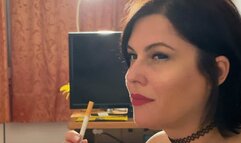 Cheek hollowing drags in profile