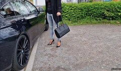 shoeplay and stolen shoe in the streetcafe in Hamburg HD mp4 1920x1080