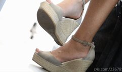 Candid sandals arched feet fetish, nice sandals and cute feet