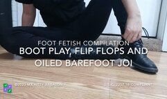 3in1 Foot Compilation - Boots, Flip Flops and Oiled Foot JOI