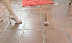 Katherine super sexy footjob with her dildo